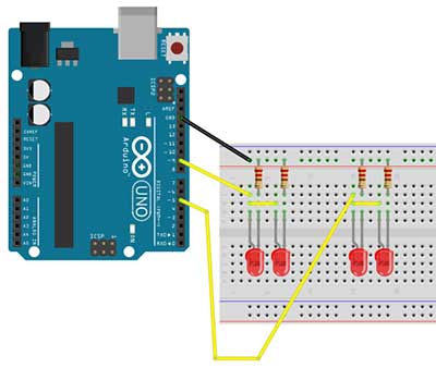 Multiple LED blinking on the Arduino Uno