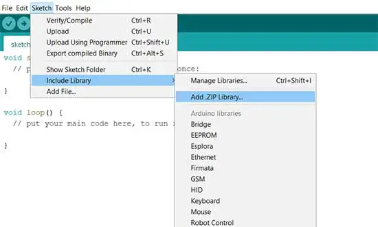 Add a library in Arduino IDE