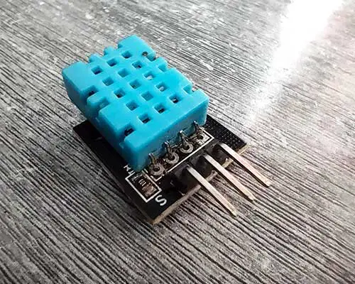 The DHT11 sensor module with breakout board