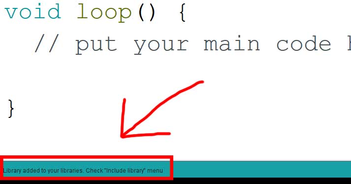 Library has been successfully added to the  Arduino IDE
