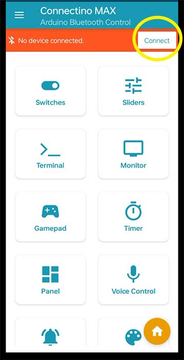 Connectino's Connect button