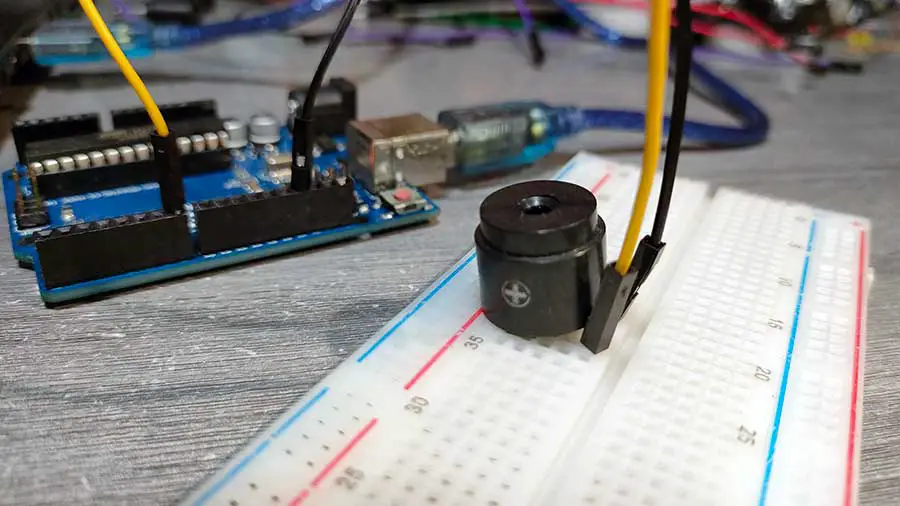 Piezo buzzer connected to Arduino