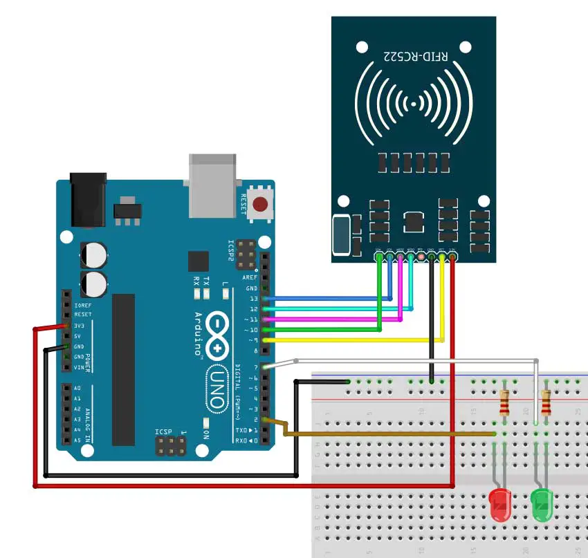 RFID Access Control Breadboard Circuit