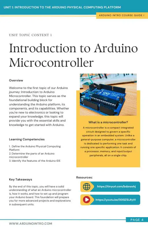 Download arduino intro course guide i