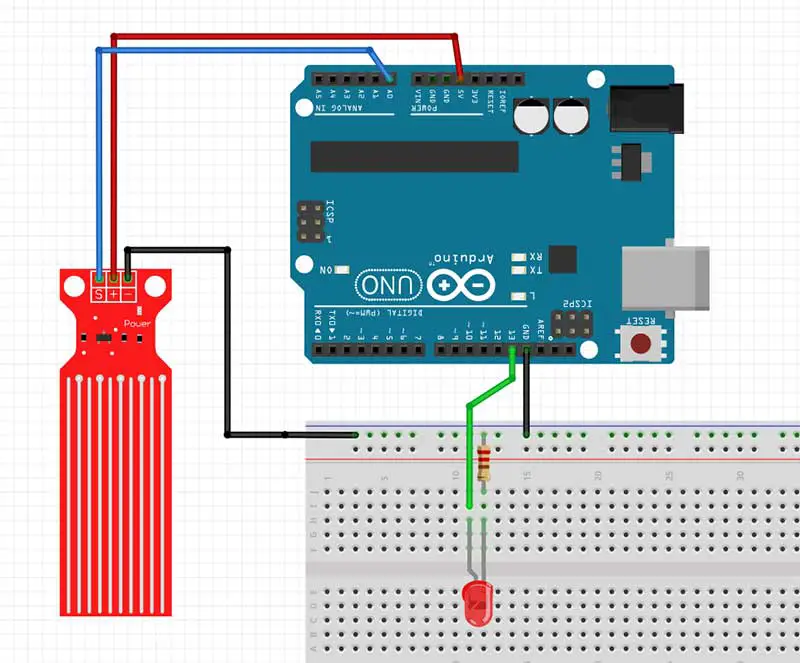 Water Level Sensor breadboard circuit